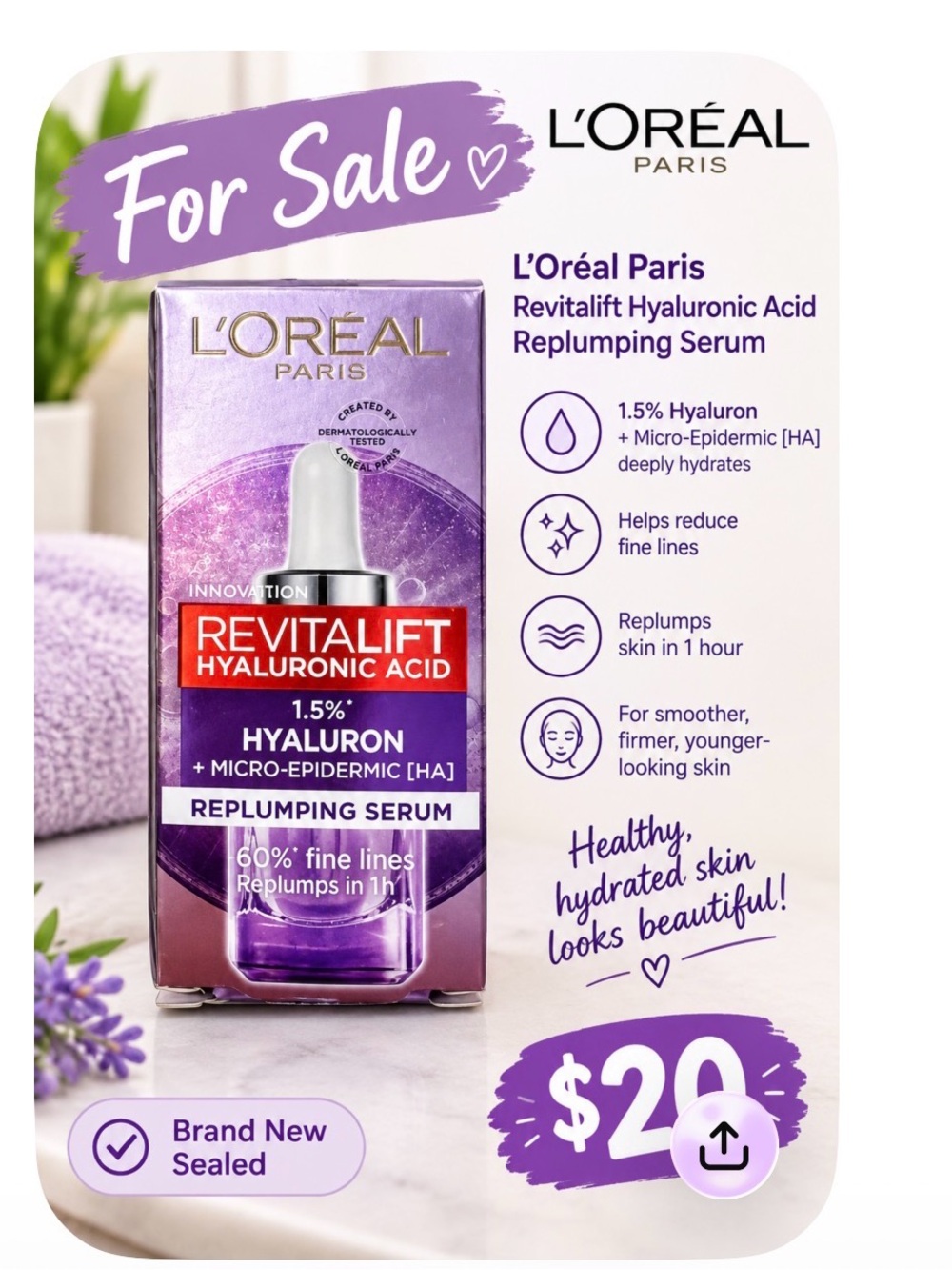 L'Oreal Revitalift Replumping Serum in Purple